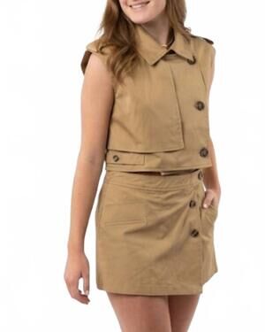 NEW PRETTY FOLLIES travel treasure short set in khaki